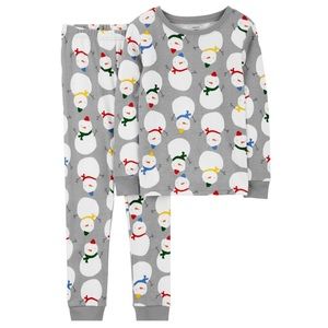 Carter’s Kids Snowman Winter Christmas Shirt and Pants Pajamas
